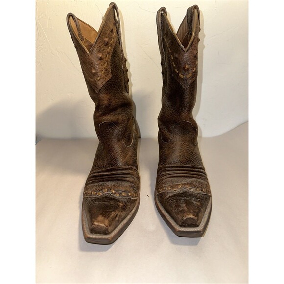 Pre-owned ARIAT Boots Women Brown Oiled Leather Dixie 21286 Cowboy Rowdy 7B - Picture 2 of 9